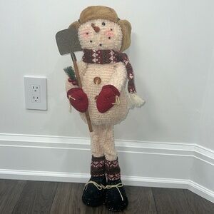 Large Christmas plush standing stuffed snowman statue